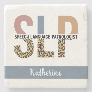 Custom SLP Speech Pathologe Leopard Print Steinuntersetzer