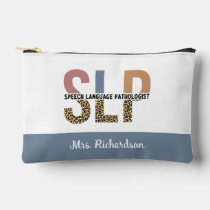 Custom SLP Speech Pathologe Leopard Print Zubehörtasche