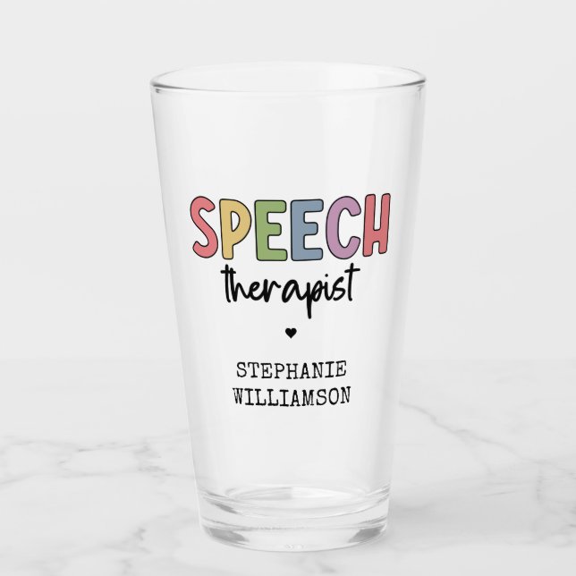 Custom SLP Speech Pathologist Speech Therapist Glas (Vorderseite)