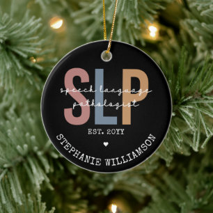 Custom SLP Speech Pathologist Speech Therapist Keramik Ornament