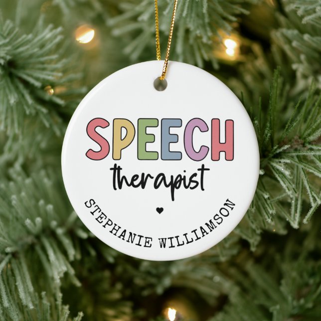 Custom SLP Speech Pathologist Speech Therapist Keramik Ornament (Baum)