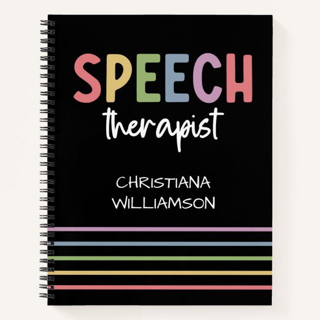 Custom SLP Speech Pathologist Speech Therapist Notizbuch (Vorderseite)