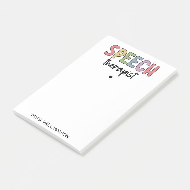 Custom SLP Speech Pathologist Speech Therapist Post-it Klebezettel (angewinkelt)
