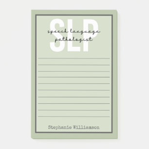 Custom SLP Speech Pathologist Speech Therapist Post-it Klebezettel