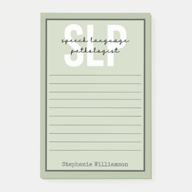 Custom SLP Speech Pathologist Speech Therapist Post-it Klebezettel (Vorderseite)