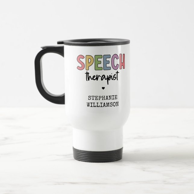 Custom SLP Speech Pathologist Speech Therapist Reisebecher (Links)