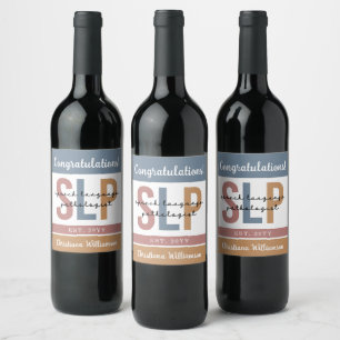 Custom SLP Speech Pathologist Speech Therapist Weinetikett