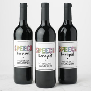 Custom SLP Speech Pathologist Speech Therapist Weinetikett