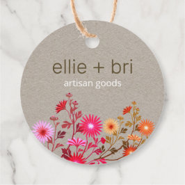 Custom Small Business Boho Floral Hang Tag Geschenkanhänger