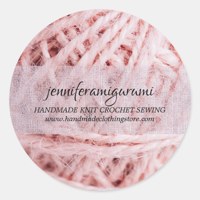 Custom Small Business Knit Supplies Runder Aufkleber (Vorderseite)