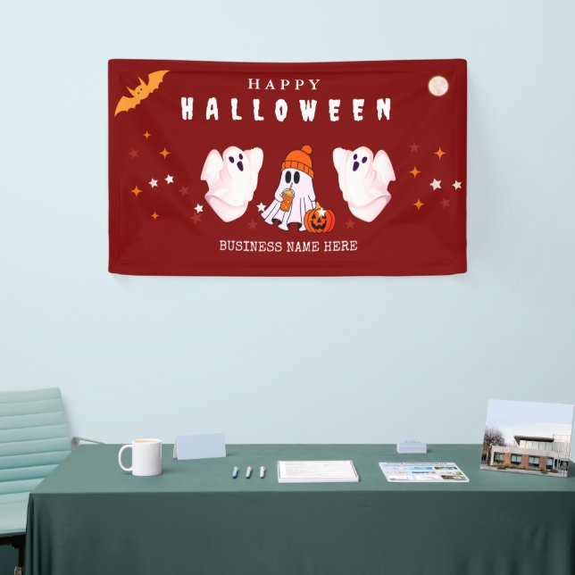 Custom Small Business Logo Halloween Party Banner (Messeveranstaltung)