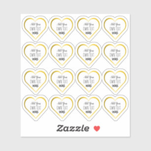 Custom Small Clear Gold Heart Stickers Aufkleber