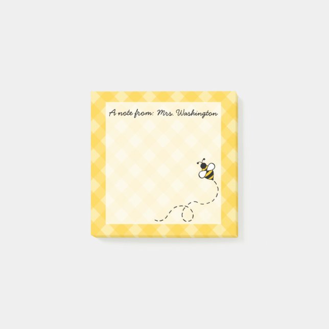 Custom Small Honey Bee Gift Post It Notes Post-it Klebezettel (Vorderseite)