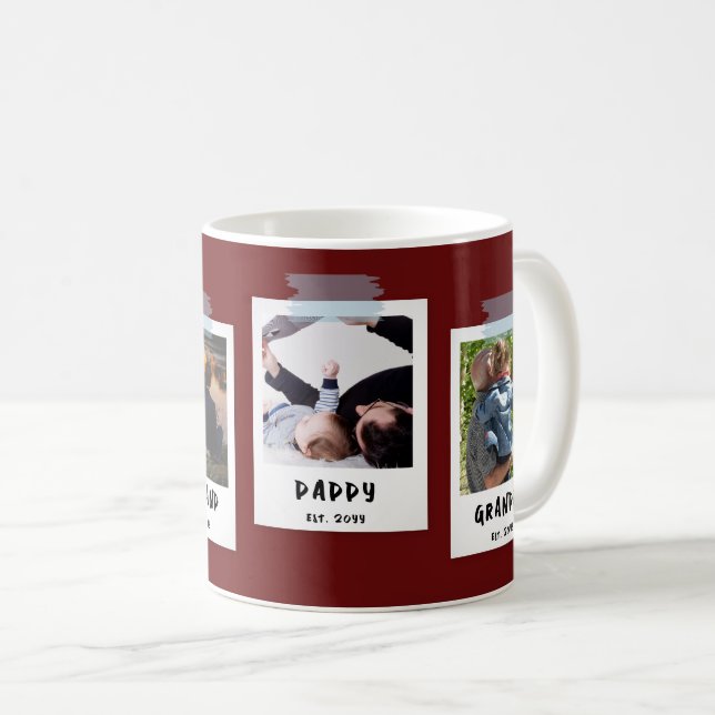 Custom Snapshot Style Father's Day Opa Geschenk Kaffeetasse (VorderseiteRechts)