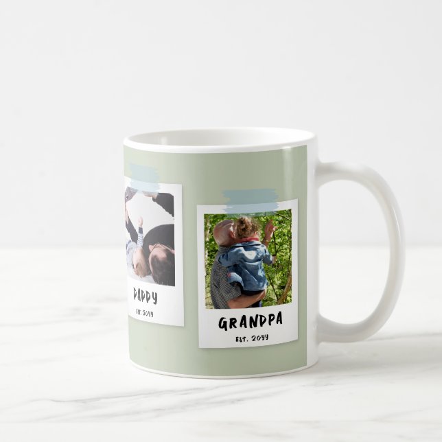 Custom Snapshot Style Father's Day Opa Geschenk Kaffeetasse (Rechts)