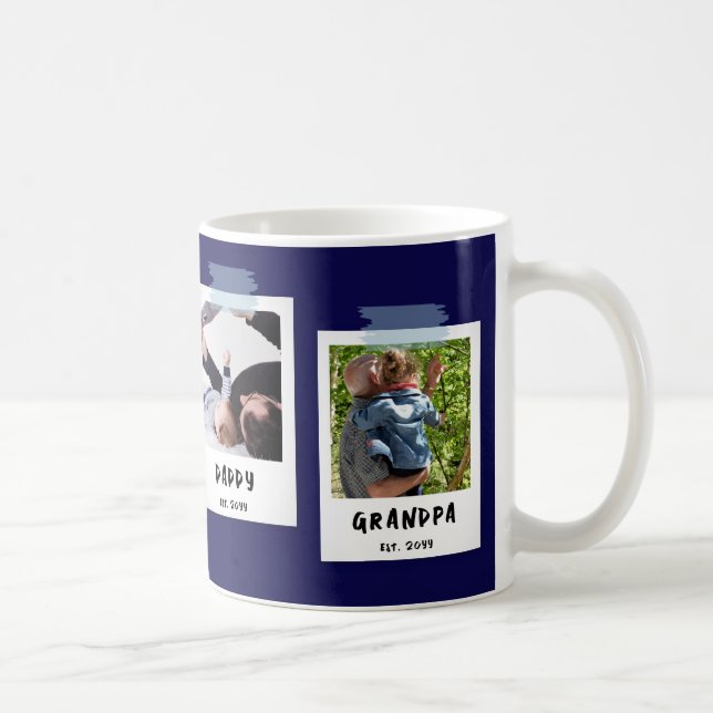 Custom Snapshot Style Father's Day Opa Geschenk Kaffeetasse (Rechts)