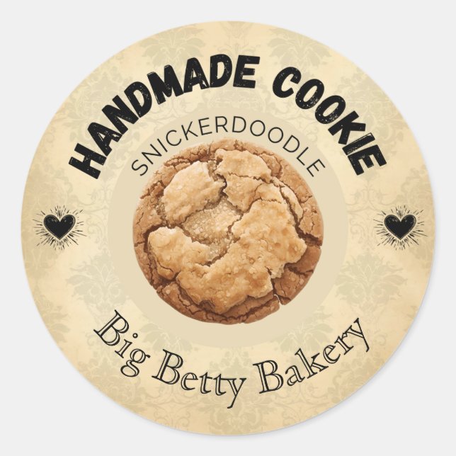 Custom Snickerdoodle Cookie Labels Runder Aufkleber (Vorderseite)