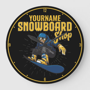 Custom Snow Boarder Snowboard Shop Big Air Große Wanduhr