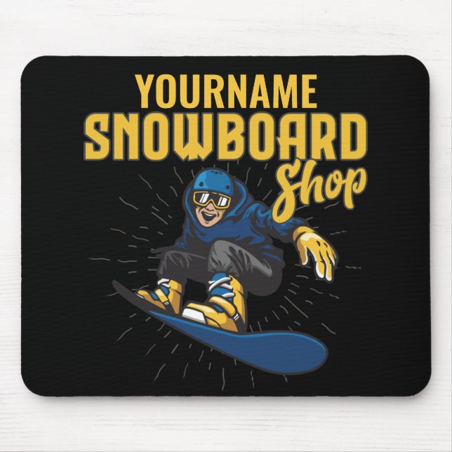 Custom Snow Boarder Snowboard Shop Big Air Mousepad (Vorne)