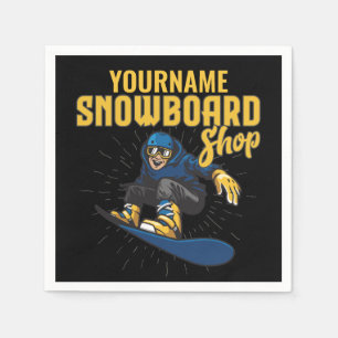 Custom Snow Boarder Snowboard Shop Big Air Serviette