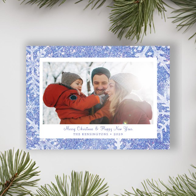 Custom Snowflake Weihnachts-Fotokarte Feiertagskarte (Custom Snowflake Christmas Photo Card)