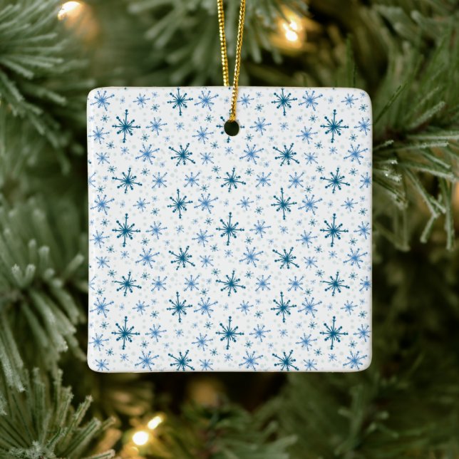 Custom Snowflakes Design Muster Weihnachten Keramikornament (Baum)