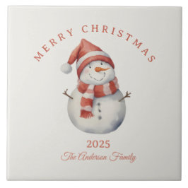 Custom Snowman Aquarell Weihnachtsgeschenk Fliese
