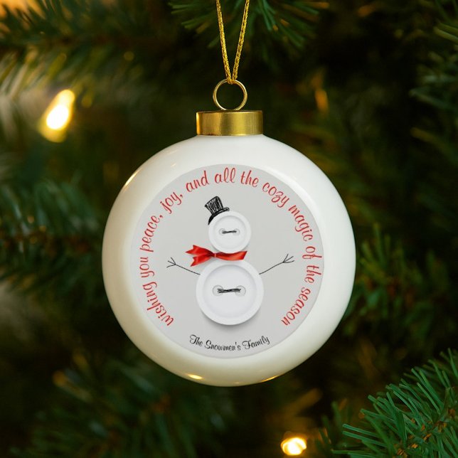 Custom Snowman Button Ball Ornament (Von Creator hochgeladen)