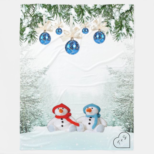 Custom Snowman Fleece Blanket (Vorderseite)