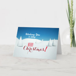 Custom SNOWY MERRY CHRISTMAS SAASON'S GREETING Feiertagskarte