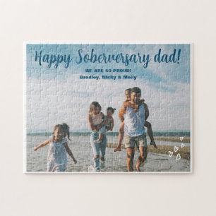 Custom Sober Anniversary Vater 1 Foto Personalisie Puzzle