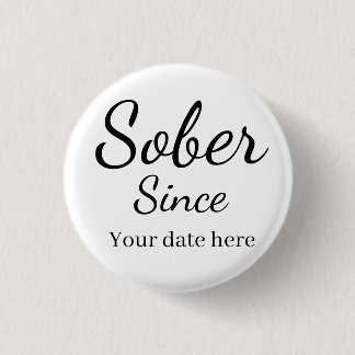 Custom “Sober Since” Keychain - Sobriety Date  Button