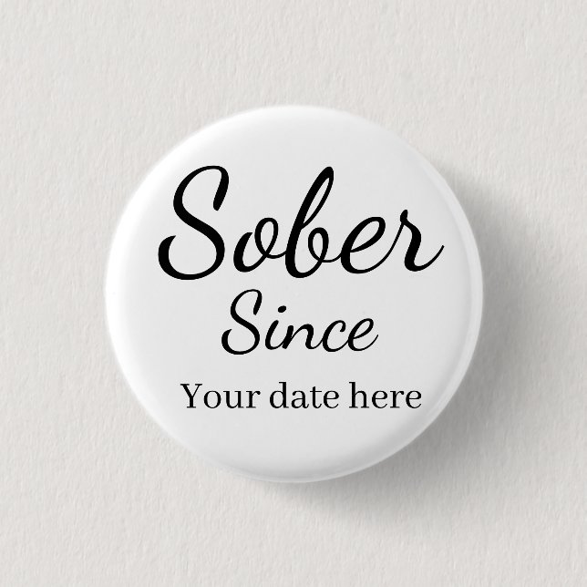 Custom “Sober Since” Keychain - Sobriety Date  Button (Vorderseite)