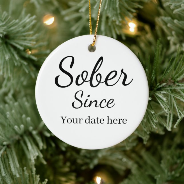 Custom “Sober Since” Keychain - Sobriety Date  Keramik Ornament (Baum)