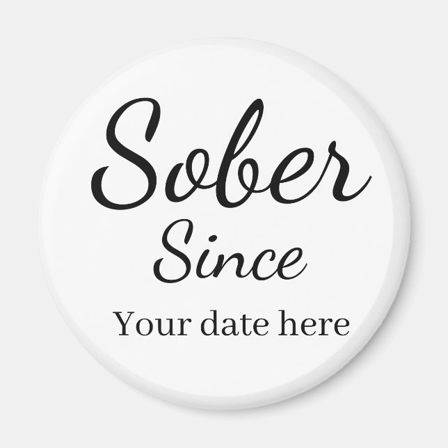 Custom “Sober Since” Keychain - Sobriety Date  Magnet (Vorne)