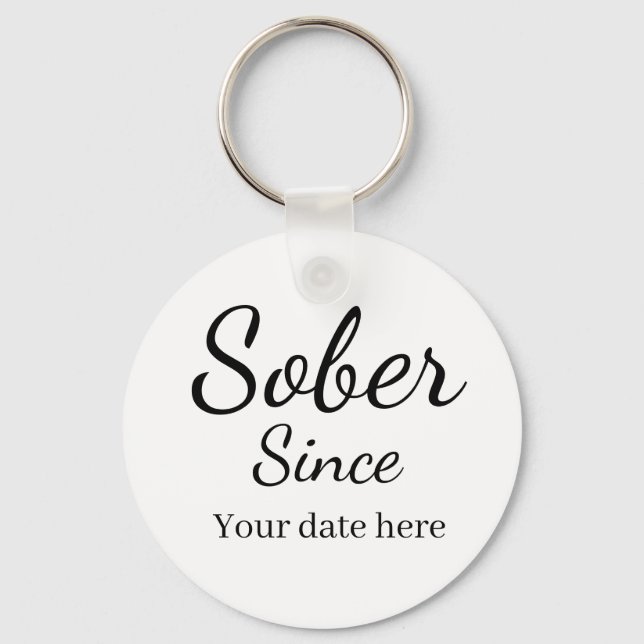 Custom “Sober Since” Keychain - Sobriety Date  Schlüsselanhänger (Vorderseite)
