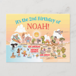 Custom SoCal Birthday Einladungspostkarte