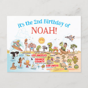 Custom SoCal Birthday Einladungspostkarte