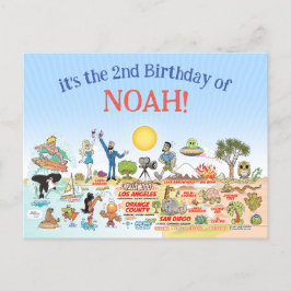 Custom SoCal Birthday Einladungspostkarte