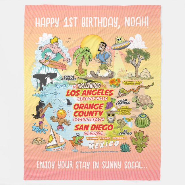 Custom SoCal Paradise Fleecedecke (Vorderseite)