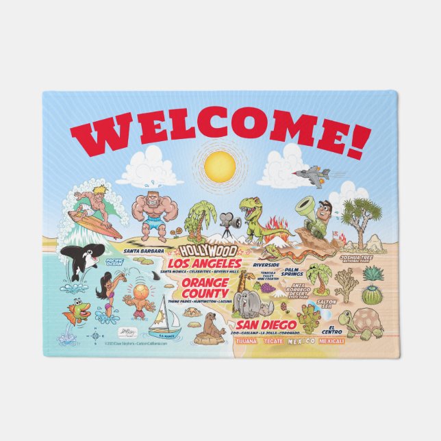 Custom SoCal Welcome Mat Fußmatte (Vorderseite)