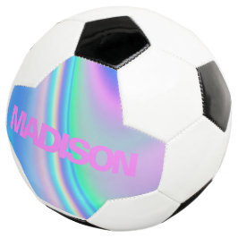 Custom Soccer Balls Name Holographic Girly Unicorn Fußball