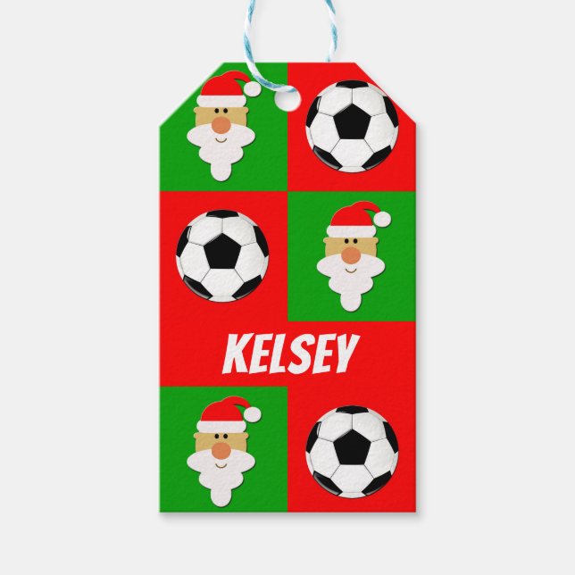 Custom Soccer Balls & Weihnachtsgeschenk Geschenkanhänger (Vorderseite)