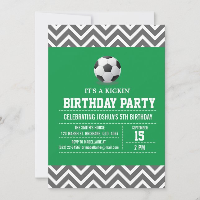 Custom Soccer Birthday Party Einladung für Junge (Vorderseite)