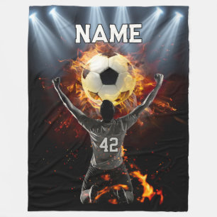 Custom Soccer Fleece Blanket mit Name und Nummer