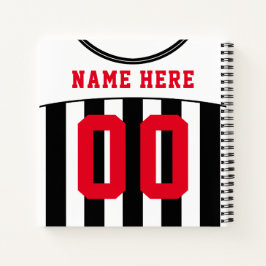 Custom Soccer Football Black & White Jersey Notizbuch