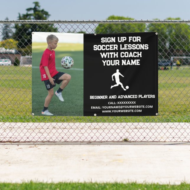 Custom Soccer Football Gecoacht Klassenunterricht  Banner (InSitu)