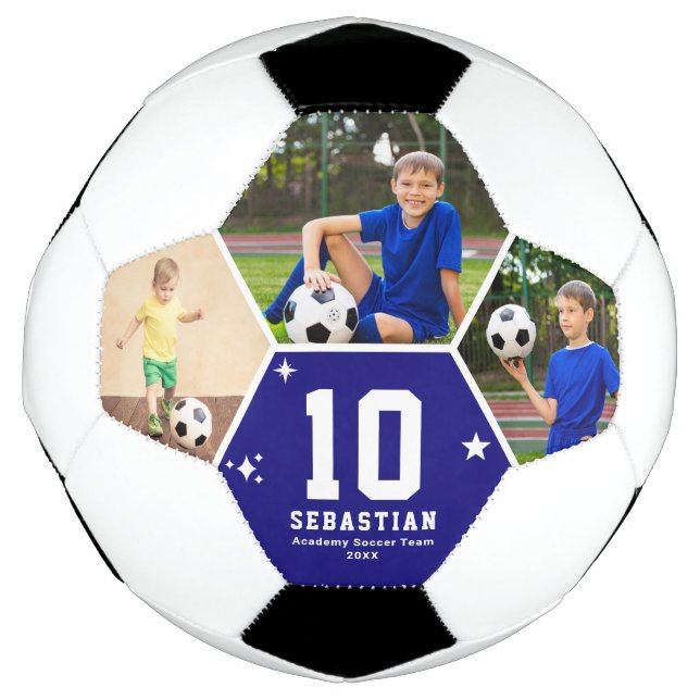 Custom Soccer Team Player Photos and Text Fußball (Vorderseite)