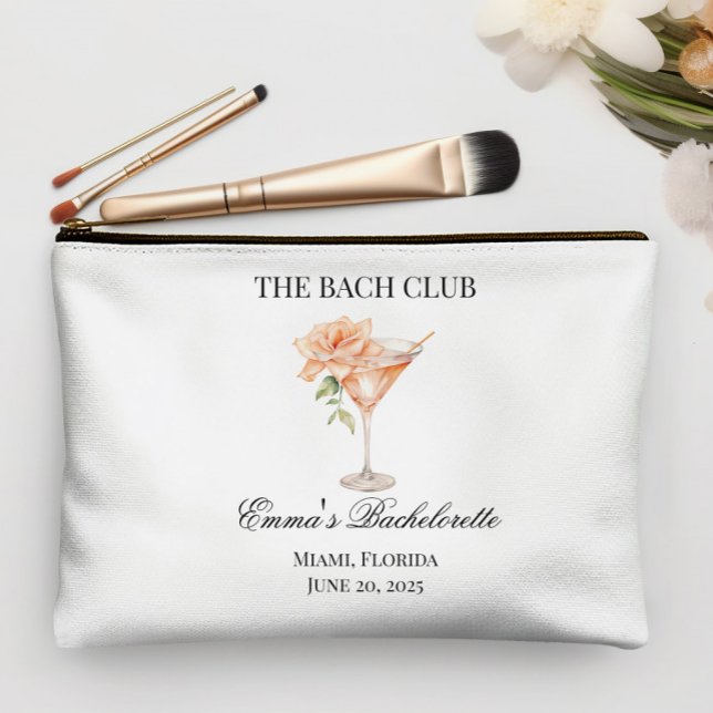 Custom Social Club Pinacoteca Zubehörtasche (Custom Social Club Blush Cocktail Small Accessory Bag. Customizable Wording.)