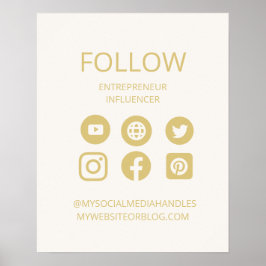 CUSTOM SOCIAL MEDIA ICONS UNTERZEICHNEN GESCHÄFTSV POSTER